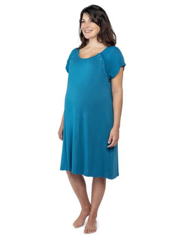 Camison maternal de parto y lactancia Azul