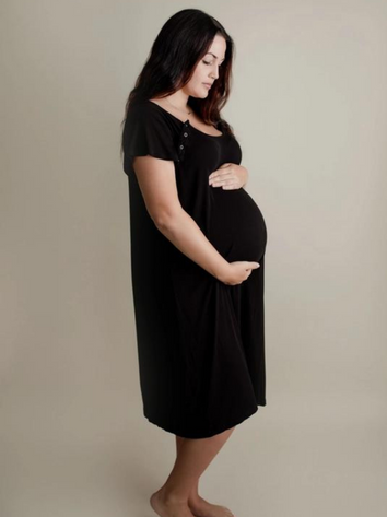 Camison maternal de parto y lactancia negro