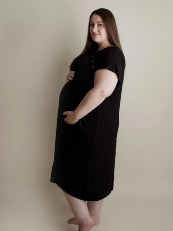 Camison maternal de parto y lactancia negro