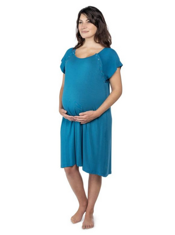 Camison maternal de parto y lactancia Azul